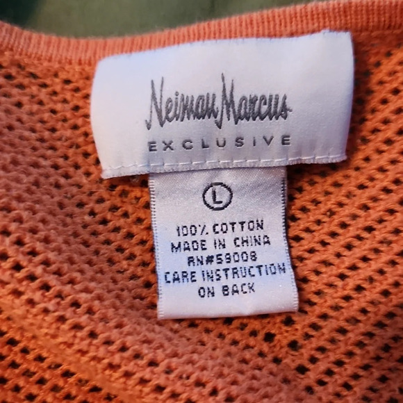Neiman Marcus Sheer Orange Cotton Top - Picture 11 of 11